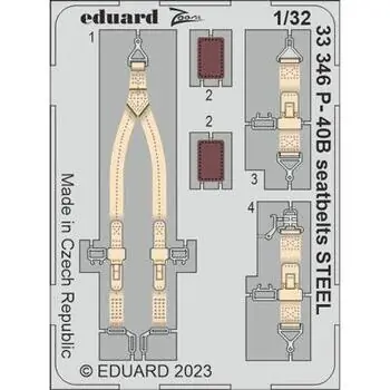 P-40B seatbelts STEEL 1/32 GREAT WALL HOBBY in 1:32
