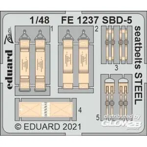 SBD-5 seatbelts STEEL, for REVELL in 1:48
