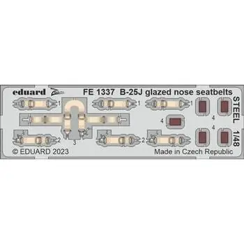 B-25J glazed nose seatbelts STEEL 1/48 HKM in 1:48