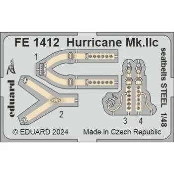 Hurricane Mk.IIc seatbelts STEEL 1/48 in 1/48