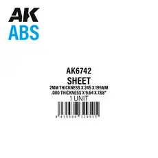 2 mm Dicke x 245 x 195 mm - ABS-PLATTE