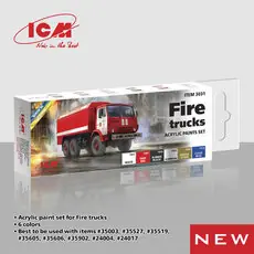 Acrylic paint set for Fire trucks 6 x 12 ml