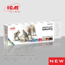 Acrylic paint set for WWI French infantry 6 x 12 ml