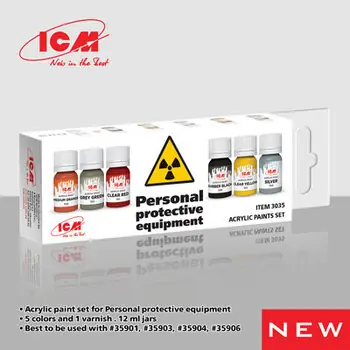 Acrylic paint set for Personal protective equipment 6x12ml