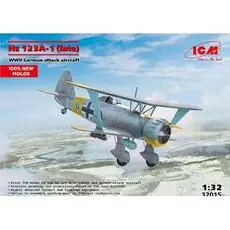 Hs 123A-1 (late), WWII German attack aircraft (100% new molds) in 1:32
