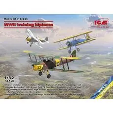WWII training biplanes (Bücker Bü 131D, DH.82A Tiger Moth, Stearman PT-17) in 1:32