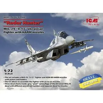 Radar Hunter MiG-29 \'9-13 Ukrainian Fighter with HARM missiles in 1:72