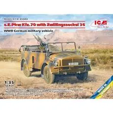 s.E.Pkw Kfz.70 with Zwillingssockel 36, WWII German military vehicle in 1:35
