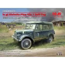 le.gl.Einheitz-Pkw Kfz.1 Soft Top, deutscher leichter Mannschaftswagen aus dem Zweiten Weltkrieg in 1:35