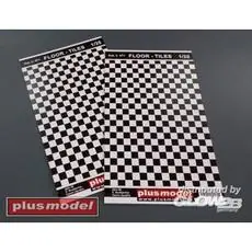 Floor tiles black and white in 1:35