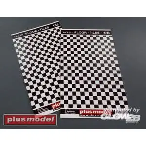 Floor tiles black and white in 1:35
