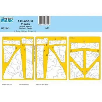 AJ/JA/SF-37 Viggen (Single Seater) Splinter Camo MASK in 1:72