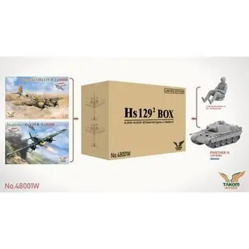 Hs 129² BOX Hs 129 B2+Hs 129 B3+3D Printed Set Figures x2+Panther A (Limited edition) in 1:48