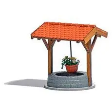 Brunnen m. Blumenampel