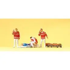 1:87 Sanitäter und Verletzte auf Decken