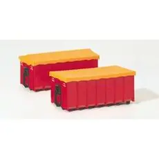 1:87 Container mit Plane für Abrollkipper, rot, Bausatz