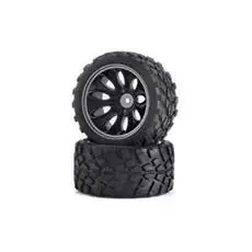 1:10 Reif.-/Felgen Set Truggy Schw. 2St.