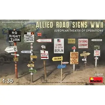 1:35 WW2 Alliierte Verkehrsschilder Eur.