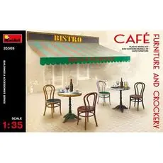 1:35 Cafémöbel m. Geschirr