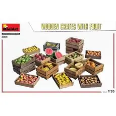 Wooden Crates with Fruit in 1:35